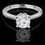 Round Cut Diamond Solitaire 4-Prong Vintage Engagement Ring in White Gold - #ENOQ3533-W