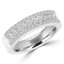 Round Cut Diamond Multi-Stone 3-Row Channel & Prong-Set Vintage Wedding Band Ring in White Gold - #HR4736-W