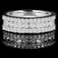 Round Cut Diamond Multi-Stone 3-Row Channel & Prong-Set Vintage Wedding Band Ring in White Gold - #HR4736-W