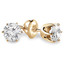 Round Cut Diamond Solitaire 6-Prong Stud Earrings with Screwbacks in Yellow Gold - #G4D6-Y