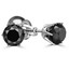 Round Cut Black Diamond Solitaire 6-Prong Stud Earrings with Screwbacks in White Gold - #G4D6-W-BLK