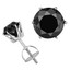 Round Cut Black Diamond Solitaire 6-Prong Stud Earrings with Screwbacks in White Gold - #G4D6-W-BLK
