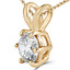 Round Cut Diamond Solitaire 6-Prong Pendant Necklace with Chain in Yellow Gold - #P6R-Y