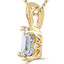 Emerald Cut Diamond Solitaire 4-Prong Decorative-Bail Pendant Necklace with Chain in Yellow Gold - #PEF-Y-EM