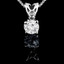 Round Cut Diamond Solitaire 4-Prong Decorative-Bail Pendant Necklace with Chain in White Gold - #PRF-W