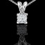 Princess Cut Diamond Solitaire V-Prong Decorative-Bail Pendant Necklace with Chain in White Gold - #PSF-W