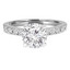 Round Cut Diamond Multi-Stone 4-Prong Engagement Ring with Round Diamond Accents in White Gold - #HR10362-W