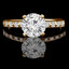 Round Cut Diamond Multi-Stone 4-Prong Engagement Ring with Round Diamond Accents in Yellow Gold - #HR10362-Y