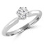 Round Cut Diamond Solitaire 6-Prong Engagement Ring in White Gold - #S6R-W