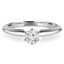 Round Cut Diamond Solitaire 6-Prong Engagement Ring in White Gold - #S6R-W