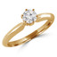 Round Cut Diamond Solitaire 6-Prong Engagement Ring in Yellow Gold - #S6R-Y