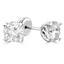 Round Cut Diamond Solitaire 4-Prong Stud Earrings with Screwbacks in White Gold - #S470H-W