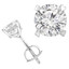 Round Cut Diamond Solitaire 4-Prong Stud Earrings with Screwbacks in White Gold - #S470H-W