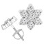 Round Cut Diamond Multi-Stone Star Motif Shared-Prong Stud Earrings with Screwbacks in White Gold - #C425H-W