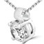 Round Cut Diamond Solitaire 4-Prong Pendant Necklace with Chain in White Gold - #R730-W