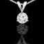 Round Cut Diamond Solitaire 3-Prong Pendant Necklace with Chain in White Gold - #R740-W