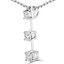 Round Cut Diamond Three-Stone 4-Prong Pendant Necklace with Chain in White Gold - #R753L-W