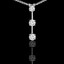 Round Cut Diamond Three-Stone 4-Prong Pendant Necklace with Chain in White Gold - #R753L-W