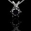 Round Cut Black Diamond Solitaire 6-Prong Pendant Necklace with Chain in White Gold - #P6R-W-BLK