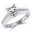 Princess Cut Diamond Solitaire Split Shank V-Prong Engagement Ring in White Gold - #210LP-W