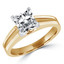 Princess Cut Diamond Solitaire Split Shank V-Prong Engagement Ring in Yellow Gold - #210LP-Y