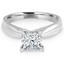 Princess Cut Diamond Solitaire Tapered Shank V-Prong Engagement Ring in White Gold - #714LP-W