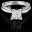 Princess Cut Diamond Solitaire Tapered Shank V-Prong Engagement Ring in White Gold - #714LP-W