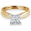 Princess Cut Diamond Solitaire Tapered Shank V-Prong Engagement Ring in Yellow Gold - #714LP-Y