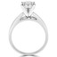 Princess Cut Diamond Solitaire Wide Shank Cathedral Set 4-Prong Engagement Ring in White Gold - #954LP-W