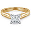 Princess Cut Diamond Solitaire V-Prong Engagement Ring in Yellow Gold - #1244LP-Y