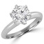Round Cut Diamond Solitaire 6-Prong Knife-Edge Engagement Ring in White Gold - #1956-W