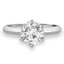 Round Cut Diamond Solitaire 6-Prong Knife-Edge Engagement Ring in White Gold - #1956-W