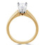 Round Cut Diamond Solitaire 4-Prong Knife-Edge Engagement Ring in Yellow Gold - #1535L-Y