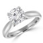 Round Cut Diamond Solitaire 4-Prong Cathedral-Set Engagement Ring in White Gold - #1244L-W