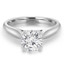 Round Cut Diamond Solitaire 4-Prong Cathedral-Set Engagement Ring in White Gold - #1244L-W