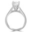 Round Cut Diamond Solitaire 4-Prong Cathedral-Set Engagement Ring in White Gold - #1244L-W