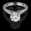 Round Cut Diamond Solitaire 4-Prong Cathedral-Set Engagement Ring in White Gold - #1244L-W