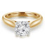 Round Cut Diamond Solitaire 4-Prong Cathedral-Set Engagement Ring in Yellow Gold - #1244L-Y