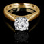 Round Cut Diamond Solitaire 4-Prong Cathedral-Set Engagement Ring in Yellow Gold - #1244L-Y