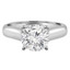 Round Cut Diamond Solitaire 4-Prong Cathedral & Trellis-Set Engagement Ring in White Gold - #SRD2065-W