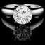 Round Cut Diamond Solitaire 4-Prong Cathedral & Trellis-Set Engagement Ring in White Gold - #SRD2065-W