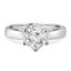 Round Cut Diamond Solitaire 6-Prong Trellis-Set Engagement Ring in White Gold - #SRD2042-W