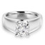Round Cut Diamond Solitaire Wide Shank Cathedral Set 4-Prong Engagement Ring in White Gold - #954L-W