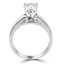 Round Cut Diamond Solitaire Wide Shank Cathedral Set 4-Prong Engagement Ring in White Gold - #954L-W