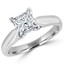 Princess Cut Diamond Solitaire V-Prong Cathedral-Set Engagement Ring in White Gold - #1244LP-W