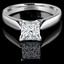Princess Cut Diamond Solitaire V-Prong Cathedral-Set Engagement Ring in White Gold - #1244LP-W