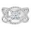 Princess Cut Diamond Multi-Stone 4-Prong Infinity Engagement Ring with Round Diamond Accents in White Gold - #HR6537-W
