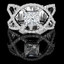 Princess Cut Diamond Multi-Stone 4-Prong Infinity Engagement Ring with Round Diamond Accents in White Gold - #HR6537-W