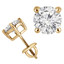 Round Cut Diamond Solitaire 4-Prong Stud Earrings with Screwbacks in Yellow Gold - #R418-Y