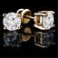 Round Cut Diamond Solitaire 4-Prong Stud Earrings with Screwbacks in Yellow Gold - #R418-Y